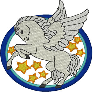 Pegasus Among the Stars Embroidery Design