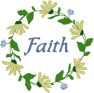 Faith & Black-eyed Susans Wreath Embroidery Design