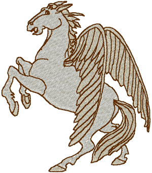 Pegasus Rearing Embroidery Design