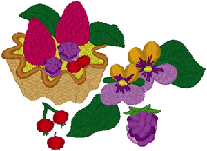 Strawberry Tart Embroidery Design