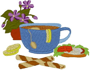 It's Tea Time! Embroidery Design