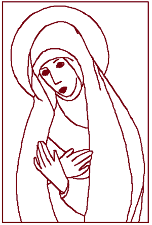 Redwork St. Agatha Embroidery Design