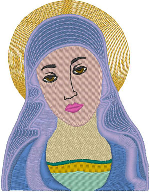 Virgin Mary Icon Embroidery Design