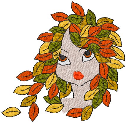 Autumn Leaves Splendor Embroidery Design