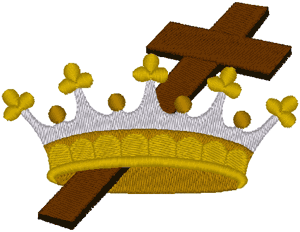 Cross & Crown Religious Machine Embroidery Design