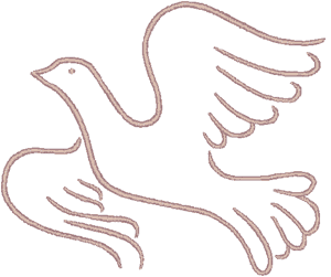 Dove in Outline Religious Machine Embroidery Design