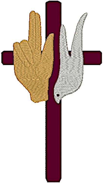 Blessing Dove Cross Embroidery Design