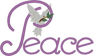 Peace & Dove Embroidery Design