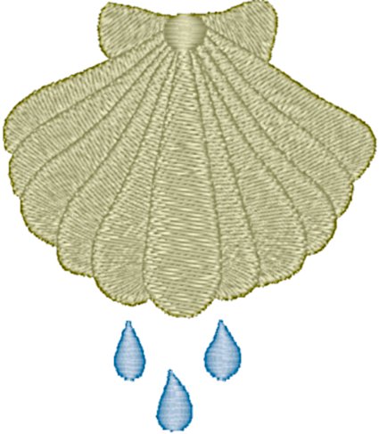 Shell Baptism Symbol Embroidery Design