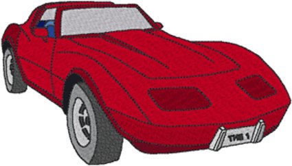 Red Corvette Embroidery Design