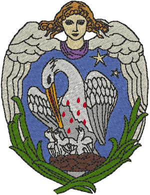 Pelican in Her Piety Embroidery Design