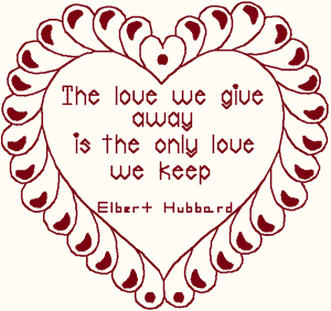 Redwork The Love We Give Embroidery Design