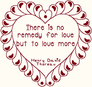 Redwork There is No Remedy For Love Embroidery Design