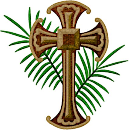 Cross & Palms Embroidery Design