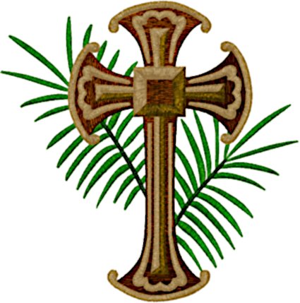Cross & Palms Religious Machine Embroidery Design