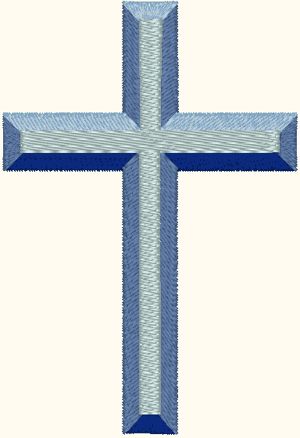 Beveled Cross Religious Machine Embroidery Design