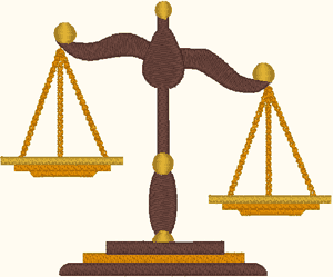 Scale of Justice Embroidery Design