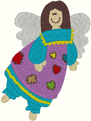 Colonial Patches Angel Embroidery Design