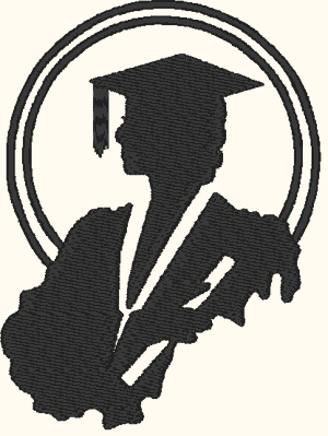 Female Graduate Silhouette Embroidery Design