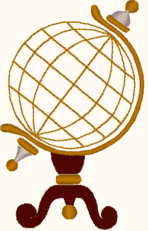 World Globe Embroidery Design