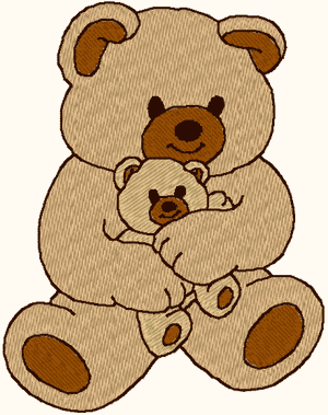 Mamma Teddy & Baby Teddy Embroidery Design