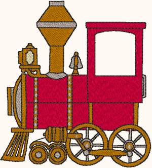 Machine Embroidery Design: Little Red Train Engine
