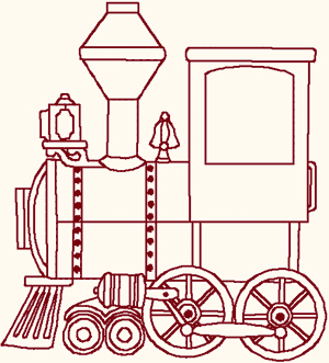 Redwork Little Train Engine Embroidery Design