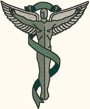 Chiropractic Caduceus Embroidery Design