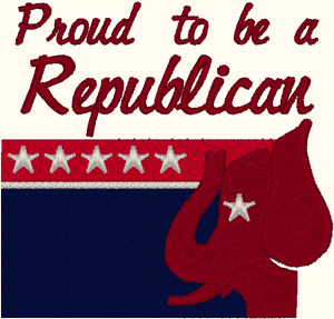 Republican Party Symbol Embroidery Design