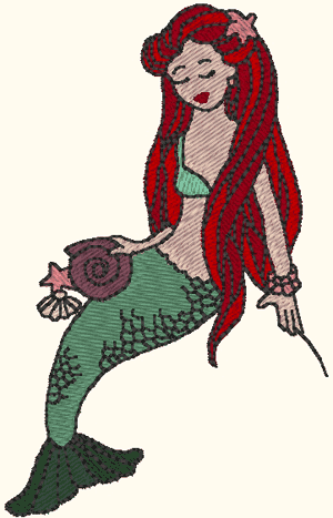 Little Mermaid Embroidery Design