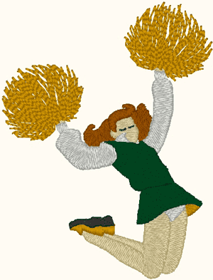 Cheerleader Embroidery Design