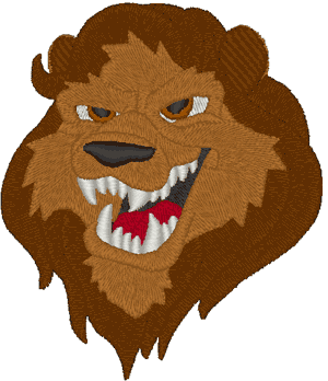 Snarling Lion Embroidery Design