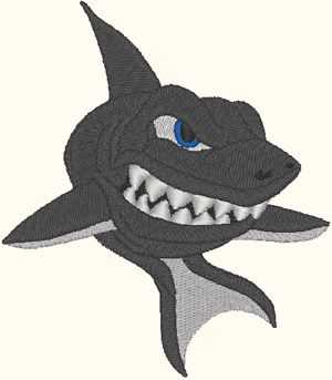 Fightin' Mad Shark Embroidery Design