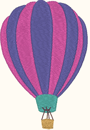 Cotton Candy Hot Air Balloon Embroidery Design