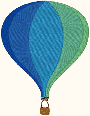 Blue Beauty Hot Air Balloon Embroidery Design