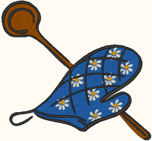 Pot Holder & Spoon Embroidery Design