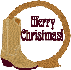A Western Christmas Wish Embroidery Design
