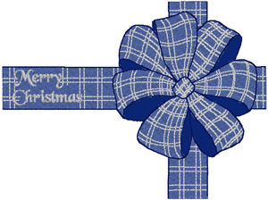 Merry Christmas Bow Embroidery Design