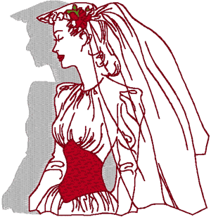 Shadowed Bride Embroidery Design