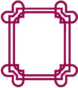 Double Corner Heart Frame Embroidery Design