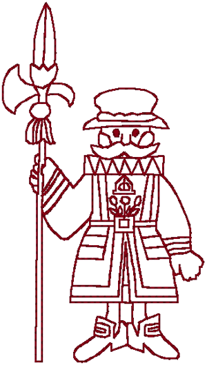 Redwork Dutch Guard Embroidery Design