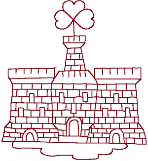 Redwork Irish Castle Embroidery Design