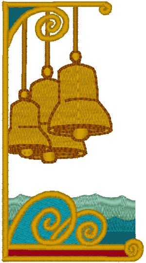 Hanging Bells Corner Embroidery Design