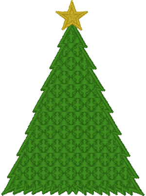 Decorative Stitch Christmas Tree Embroidery Design