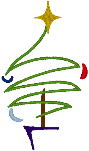 Abstract Christmas Tree Embroidery Design