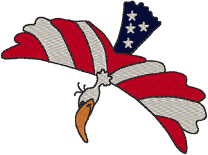 Soaring Patriotic Eagle Embroidery Design