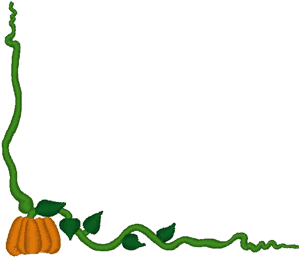 Pumpkin Vine Corner Embroidery Design