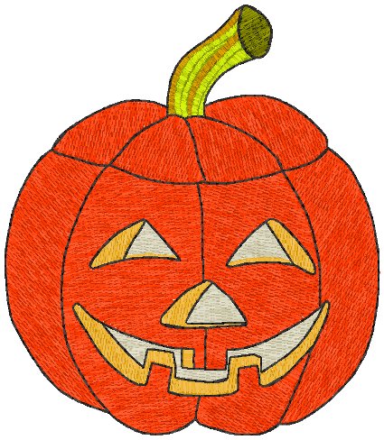 Smiling Jack-o-Lantern Embroidery Design