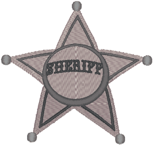 Sheriff's Badge Embroidery Design