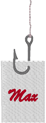 Fishing Hook Frame Embroidery Design